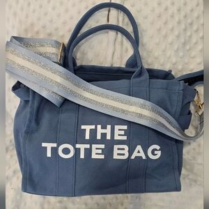Blue Tote Bag with Sparkling Guitar Strap